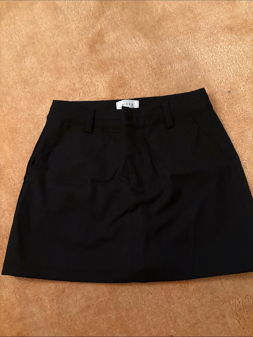 DISSH Black Mini Skirt with Belt Loops